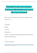 Information Security and Assurance - C725 Exam 2026 Questions and Answers 100&percnt; Pass Guaranteed