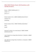 WGU D522 Python Exam 162 Questions with Verified Answers&comma;100&percnt;CORRECT