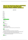 HEAD TO TOE PRACTICUM &lpar;HEALTH ASSESSMENT&rpar; &lpar;ACTUAL 2025&sol;2026&rpar; QUESTIONS WITH ACCURATE CORRECT ANSWERS &lpar;GRADED A&plus;&rpar;