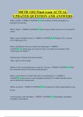 METR 1102 Final exam ACTUAL  UPDATED QUESTION AND ANSWERS