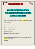 USCG BOAT CREW ACTUAL 2025&sol;2026 QUESTIONS AND 100&percnt; CORRECT ANSWERS