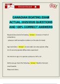 CANADIAN BOATING EXAM ACTUAL 2025&sol;2026 QUESTIONS AND 100&percnt; CORRECT ANSWERS