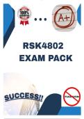 RSK4802 EXAM PACK &lbrack;LATEST QUESTIONS AND ANSWERS&rsqb;