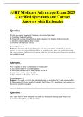 AHIP Medicare Advantage Exam 2025 &ndash; Verified Questions and Correct Answers with Rationales