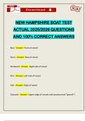 NEW HAMPSHIRE BOAT TEST ACTUAL 2025&sol;2026 QUESTIONS AND 100&percnt; CORRECT ANSWERS