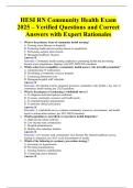 HESI RN Community Health Exam 2025 &ndash; Verified Questions and Correct Answers with Expert Rationales