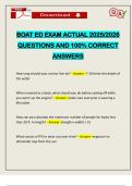 BOAT ED EXAM ACTUAL 2025&sol;2026 QUESTIONS AND 100&percnt; CORRECT ANSWERS