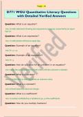 D771 WGU Quantitative Literacy &ndash; Questions with Detailed Verified Answers