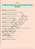 LTRS Unit 6 &ndash; Questions with Detailed Verified Answers