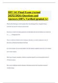 HIT 141 Final Exam &lpar;Actual 20252&sol;2026&rpar; Questions and Answers 100&percnt; Verified &vert;graded A&plus;