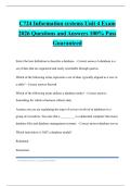 C724 Information systems Unit 4 Exam 2026 Questions and Answers 100&percnt; Pass Guaranteed
