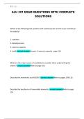 ALU 301 EXAM QUESTIONS WITH COMPLETE SOLUTIONS