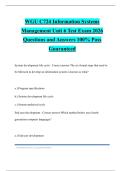 WGU C724 Information Systems Management Unit 6 Test Exam 2026 Questions and Answers 100&percnt; Pass Guaranteed