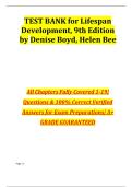 TEST BANK for Lifespan Development&comma; 9th Edition by Denise Boyd&comma; Helen Bee