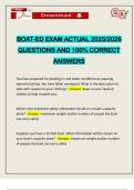 BOAT-ED EXAM ACTUAL 2025&sol;2026 QUESTIONS AND 100&percnt; CORRECT ANSWERS
