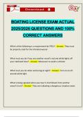 EXAMS PACK&colon;&colon;&colon; BOATING CERTIFICATION LICENSE ACTUAL 2025&sol;2026 Q&A 100&percnt; PASS