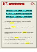 MD BOATER'S SAFETY COURSE ACTUAL 2025&sol;2026 QUESTIONS AND 100&percnt; CORRECT ANSWERS