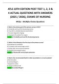 ATLS 10TH EDITION POST TEST 1&comma; 2&comma; 3 &  4 ACTUAL QUESTIONS WITH ANSWERS  &lpar;2025 &sol; 2026&rpar;&comma; EXAMS OF NURSING