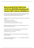 Intro to Social Work Final Exam &lpar;ACTUAL 2025&sol;2026&rpar; Questions and Answers 100&percnt; Solved &vert; GRADED A&plus;