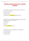 NURSING PROCESS QUESTIONS & VERIFIED ANSWERS
