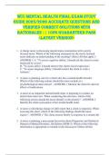 WCU Mental Health FINAL EXAM STUDY  GUIDE 2025&sol;2026 ACCURATE QUESTIONS AND  VERIFIED CORRECT SOLUTIONS WITH  RATIONALES &vert;&vert; 100&percnt; GUARANTEED PASS  <LATEST VERSION> 