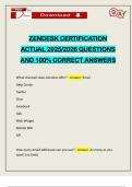 ZENDESK CERTIFICATION ACTUAL 2025&sol;2026 QUESTIONS AND 100&percnt; CORRECT ANSWERS