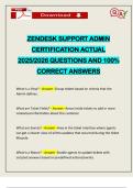 ZENDESK SUPPORT ADMIN CERTIFICATION ACTUAL 2025&sol;2026 QUESTIONS AND 100&percnt; CORRECT ANSWERS