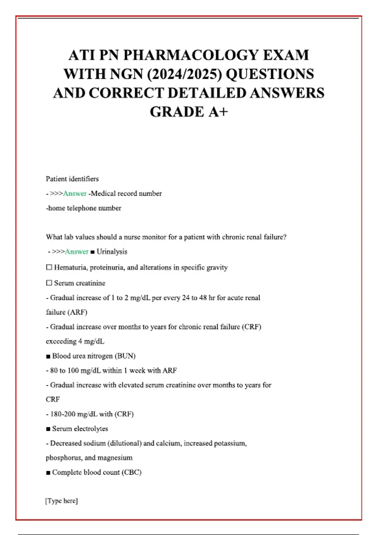 ATI PN Pharmacology Exam with NGN 2024–2025 | Verified Questions ...