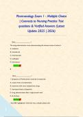 Pharmacology Exam 1 - Multiple Choice &vert; Connects to Nursing Practice Test questions & Verified Answers &lpar;Latest Update 2025 &vert; 2026&rpar; &period;    