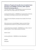 Oklahoma Property & Casualty Exam Complete Exam Questions and CORRECT Answers&vert; &lpar;2025 update&rpar; Assured success&vert; grade A&plus;