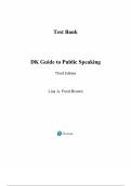 Test Bank DK Guide to Public Speaking. 3 rd Edition. By Lisa A. Ford-Brown (All Chapters| Latest Edition| Verified Answers with Explanation| Graded A+