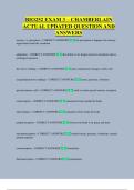 BIO252 EXAM 3 &ndash; CHAMBERLAIN   ACTUAL UPDATED QUESTION AND  ANSWERS