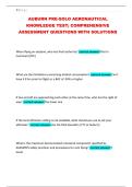 AUBURN PRE-SOLO AERONAUTICAL KNOWLEDGE TEST&semi; COMPREHENSIVE ASSESSMENT QUESTIONS WITH SOLUTIONS