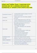Infant and Toddler Exam 1 QUESTIONS WITH  VERIFIED AND 100 &percnt; ANSWERS &lpar;DETAILED AND  ELABORATED&rpar; A&plus; GRADED LATEST UPDATE 2025-2026 