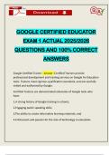 GOOGLE CERTIFIED EDUCATOR EXAM 1 ACTUAL 2025&sol;2026 QUESTIONS AND 100&percnt; CORRECT ANSWERS