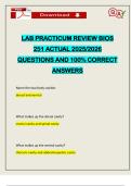 LAB PRACTICUM REVIEW BIOS 251 ACTUAL 2025&sol;2026 QUESTIONS AND 100&percnt; CORRECT ANSWERS