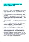 FTE 217 Exam with Questions and Correct Answers 2025&period;