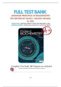 Test Bank - Lehninger Principles of Biochemistry&comma; 8th Edition &lpar;Nelson&rpar; Chapter 1-28 &vert; All Chapters