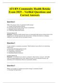 ATI RN Community Health Retake Exam 2025 &ndash; Verified Questions and Correct Answers
