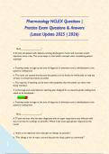 Pharmacology NCLEX Questions &vert; Practice Exam Questions & Answers &lpar;Latest Update 2025 &vert; 2026&rpar;       