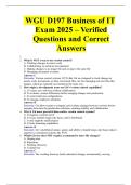  WGU D197 Business of IT Exam 2025 &ndash; Verified Questions and Correct Answers