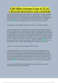 CBP Officer Entrance Exam ACTUAL  UPDATED QUESTION AND ANSWERS 