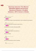 Red Cross Instructor Test &lpar;Newest 2025&sol;2026 Update&rpar; Actual Exam Questions & Answers &vert; Certified Solutions &vert; 100 &percnt; Correct &vert; A Grade&period;     