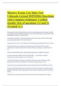 Mastery Exam&comma; Car Sales Test Colorado &lpar;Actual 2025&sol;2026&rpar; Questions with Complete Solutions&vert; Verified Quality &lpar;Set of questions 1&comma;2 and 3&rpar; &lpar;Graded A&plus;&rpar;