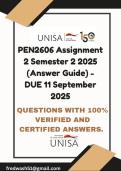 PEN2606 Assignment 2 Semester 2 2025 &lpar;Answer Guide&rpar; - DUE 11 September 2025