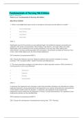 Test Bank by Potter et al.: Fundamentals of Nursing, 9th Edition