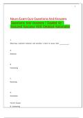 Neuro Exam Quiz Questions And Answers Questions And Answers &vert; Graded A&plus; &vert; Assured Success With Detailed Rationales