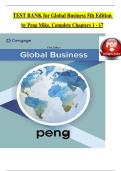 TEST BANK for Global Business 5th Edition by Peng Mike&period; Complete Chapters 1 - 17