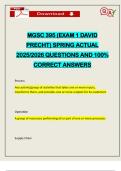 MGSC 395 &lpar;EXAM 1 DAVID PRECHT&rpar; SPRING ACTUAL 2025&sol;2026 QUESTIONS AND 100&percnt; CORRECT ANSWERS