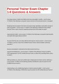 Personal Trainer Exam Chapter 1-8 Questions & Answers